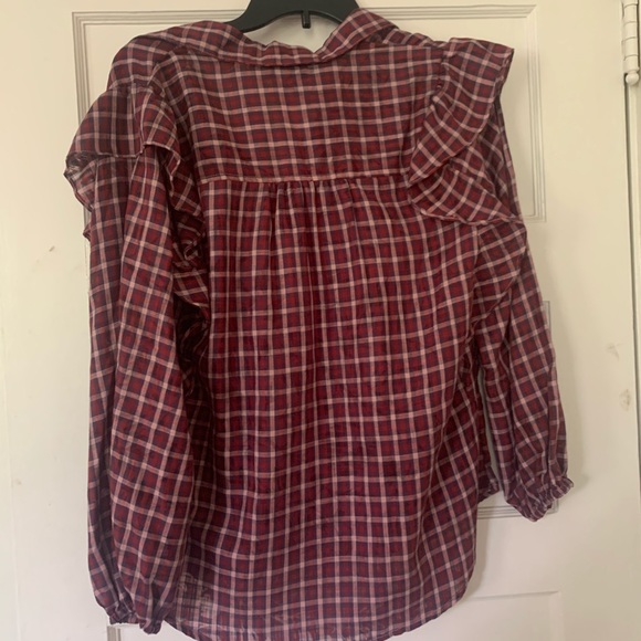 Jessica Simpson Ruffle Plaid Top M NWT - Picture 5 of 6